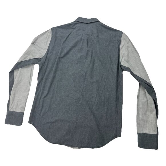 Rag & Bone Mens M Slim Fit Light Dark Gray Dual Tone Long Sleeve Button Up Shirt - Picture 2 of 8